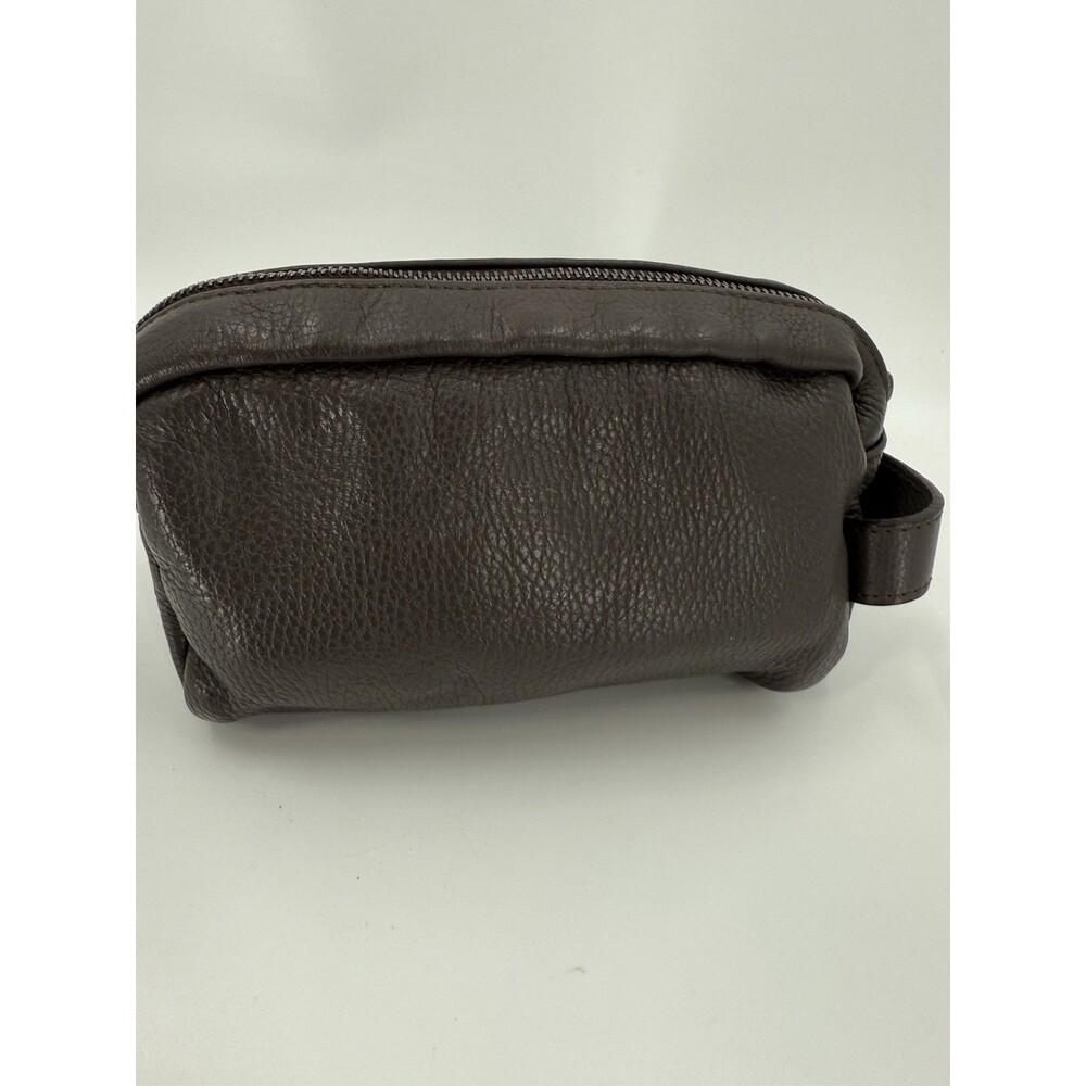 Made In Italy Massei Brown Leather Toiletry Bag Travel Minimalist Aesthetic EUC